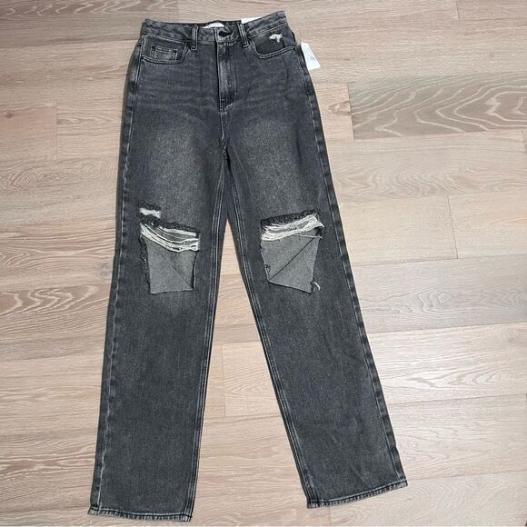 Pacsun Washed Black Ripped '90s Boyfriend Jeans 28 - Picture 2 of 10